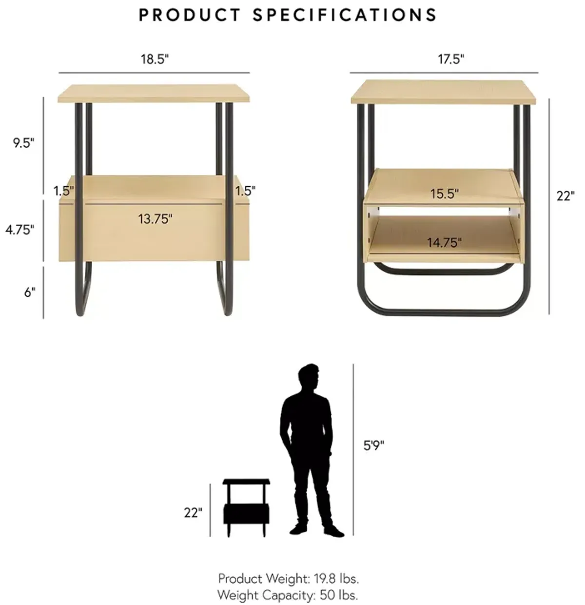 Furniture of America Niko End Table