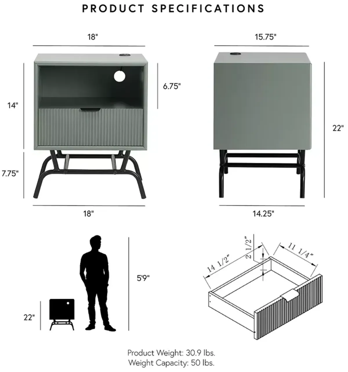 Furniture of America Lila End Table