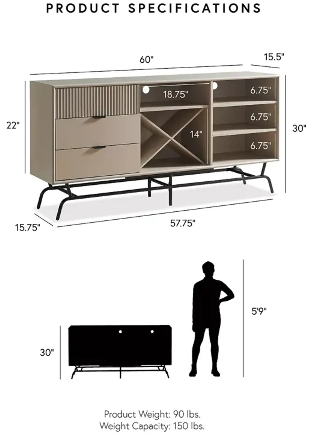 Furniture of America Rue Buffet