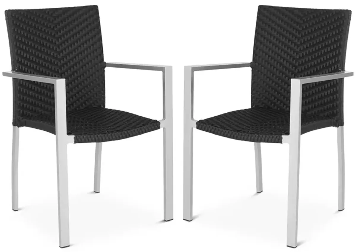 SAFAVIEH Cordova Indoor/Outdoor Stacking Arm Chairs, Set of 2