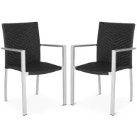 SAFAVIEH Cordova Indoor/Outdoor Stacking Arm Chairs, Set of 2