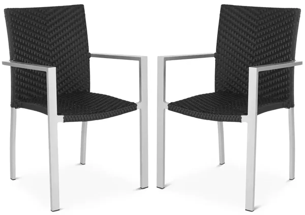 SAFAVIEH Cordova Indoor/Outdoor Stacking Arm Chairs, Set of 2