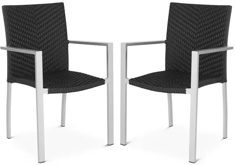 SAFAVIEH Cordova Indoor/Outdoor Stacking Arm Chairs, Set of 2
