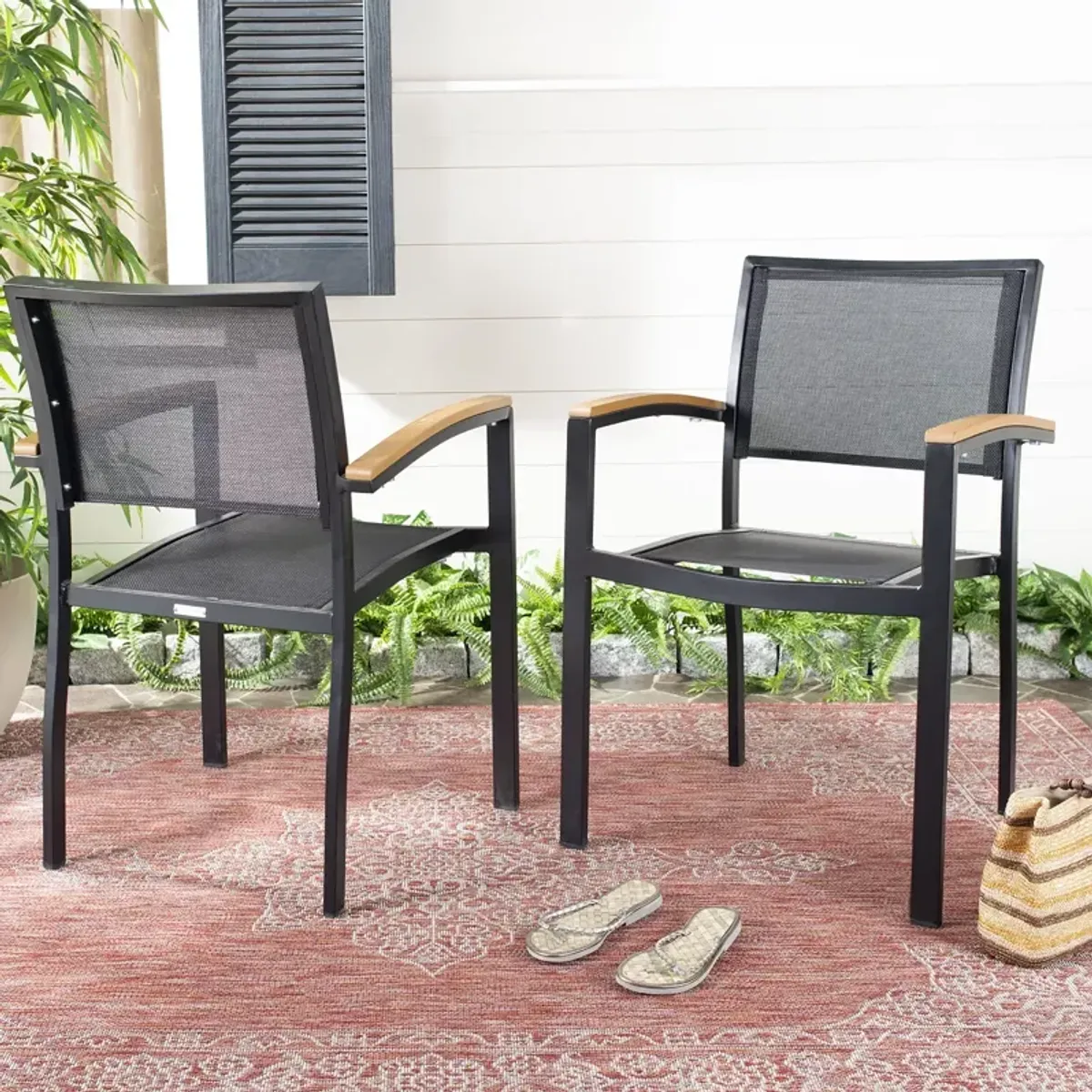 SAFAVIEH Kaelan Stackable Chairs, Set of 2