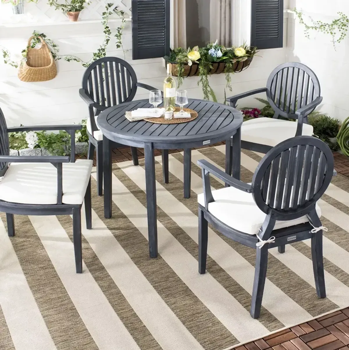 SAFAVIEH Chino 5-Piece Indoor/Outdoor Dining Set