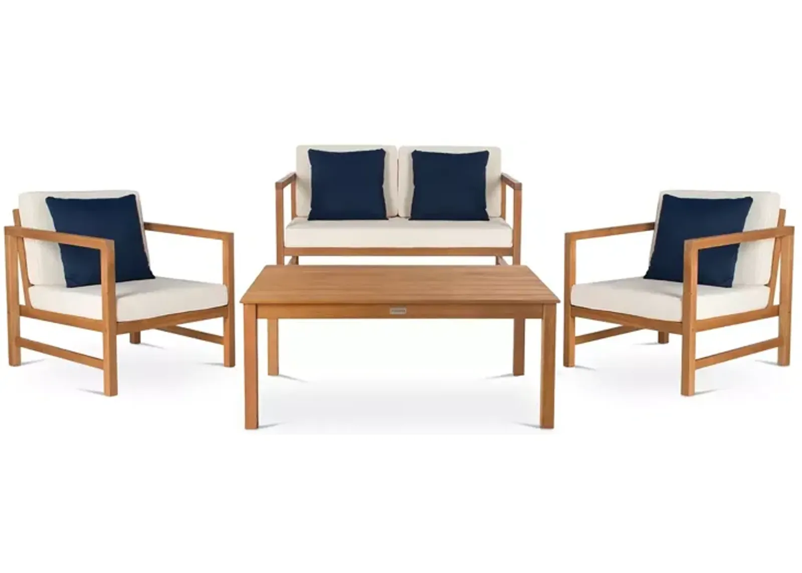 SAFAVIEH Montez 4-Piece Outdoor Set with Accent Pillows