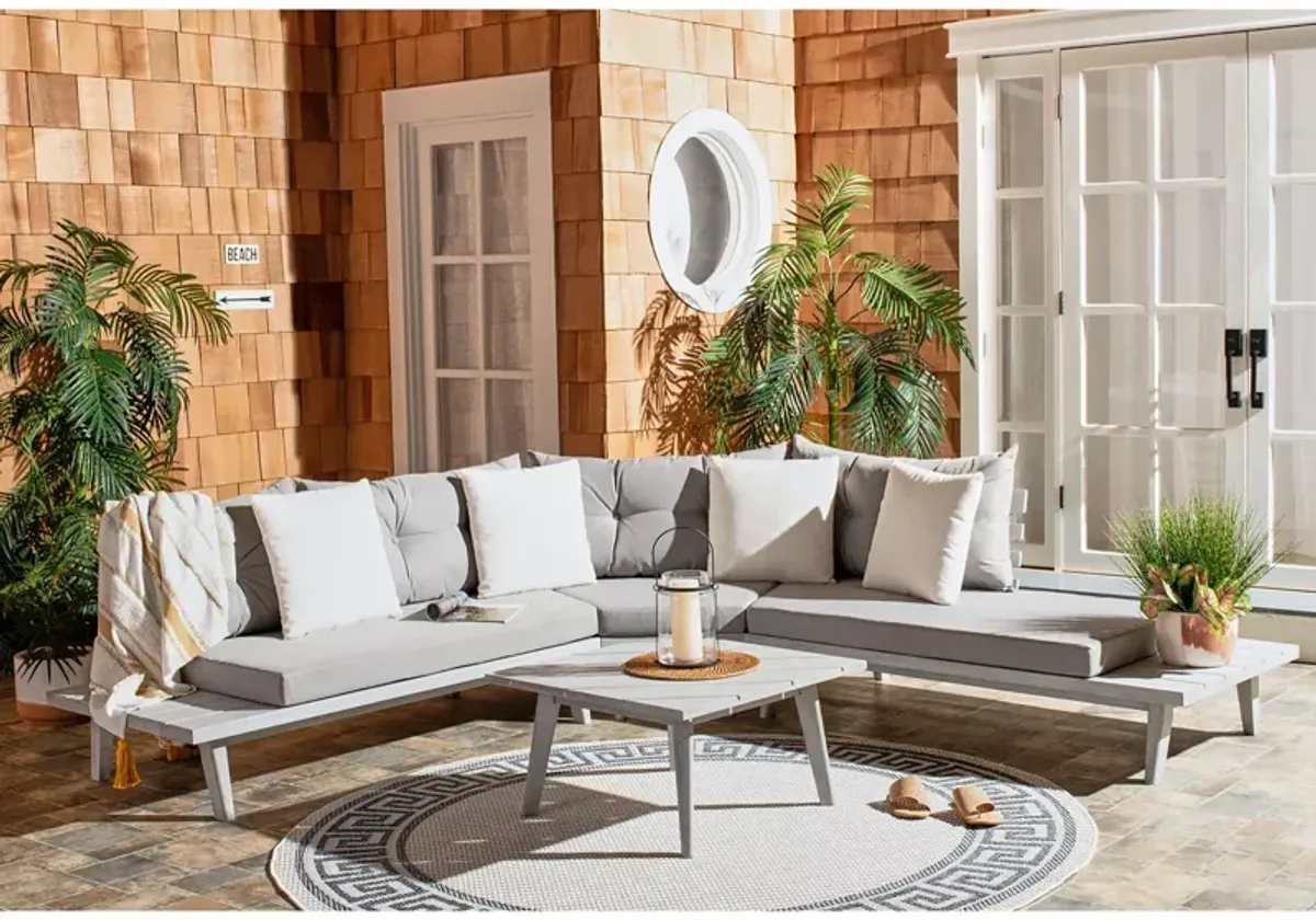 SAFAVIEH Lansen 4-Piece Corner Indoor/Outdoor Living Set