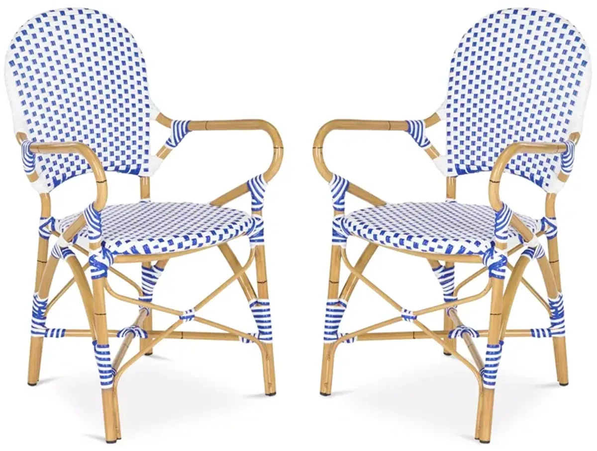 SAFAVIEH Hooper Indoor-Outdoor Stacking Arm Chair, Set of Two