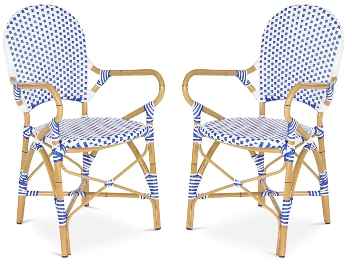 SAFAVIEH Hooper Indoor-Outdoor Stacking Arm Chair, Set of Two