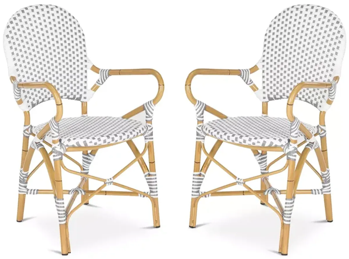 SAFAVIEH Hooper Indoor-Outdoor Stacking Arm Chair, Set of Two