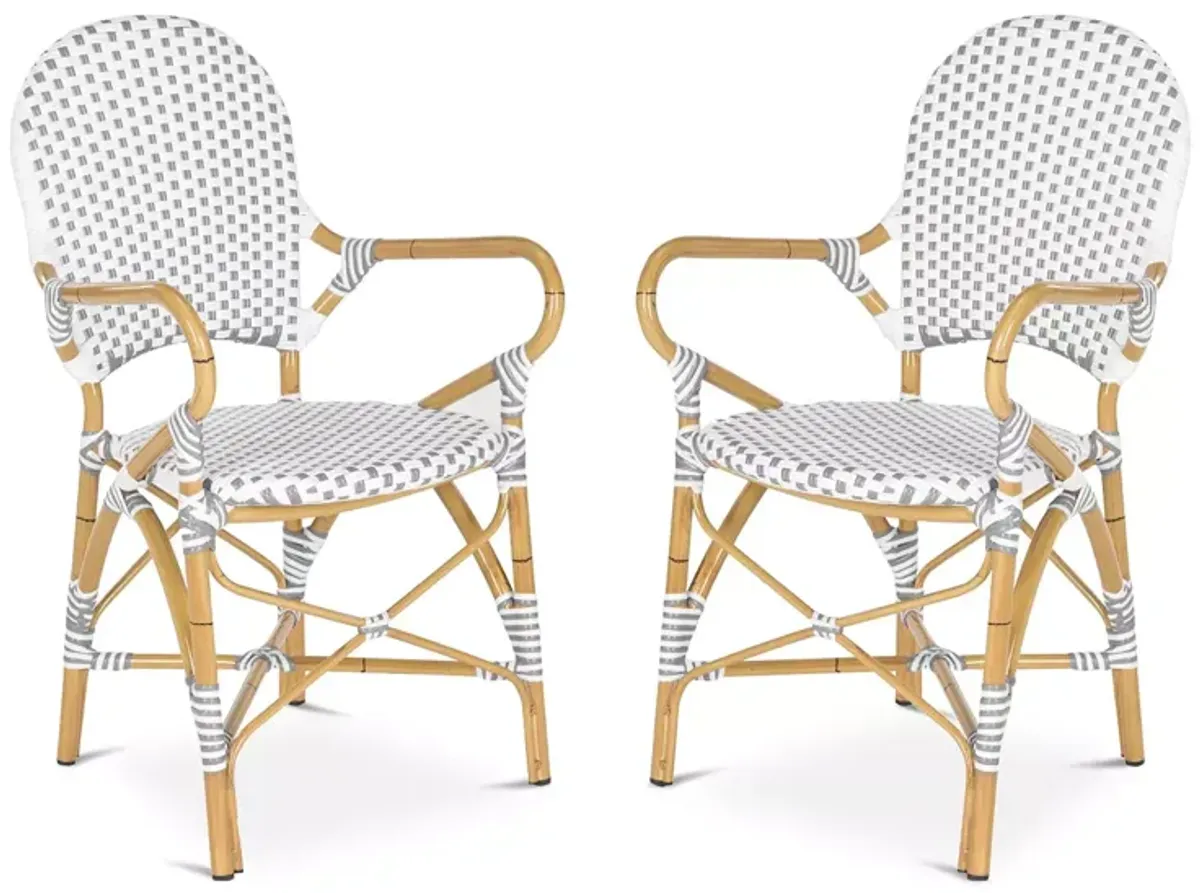 SAFAVIEH Hooper Indoor-Outdoor Stacking Arm Chair, Set of Two