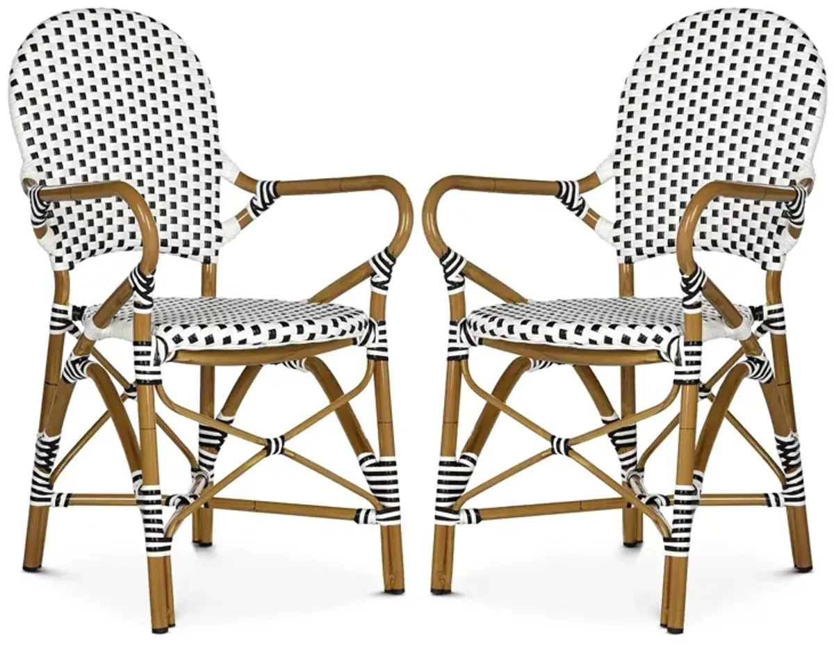 SAFAVIEH Hooper Indoor-Outdoor Stacking Arm Chair, Set of Two