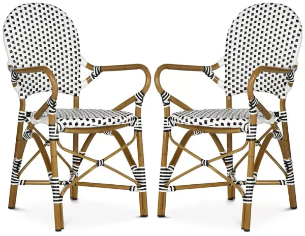 SAFAVIEH Hooper Indoor-Outdoor Stacking Arm Chair, Set of Two