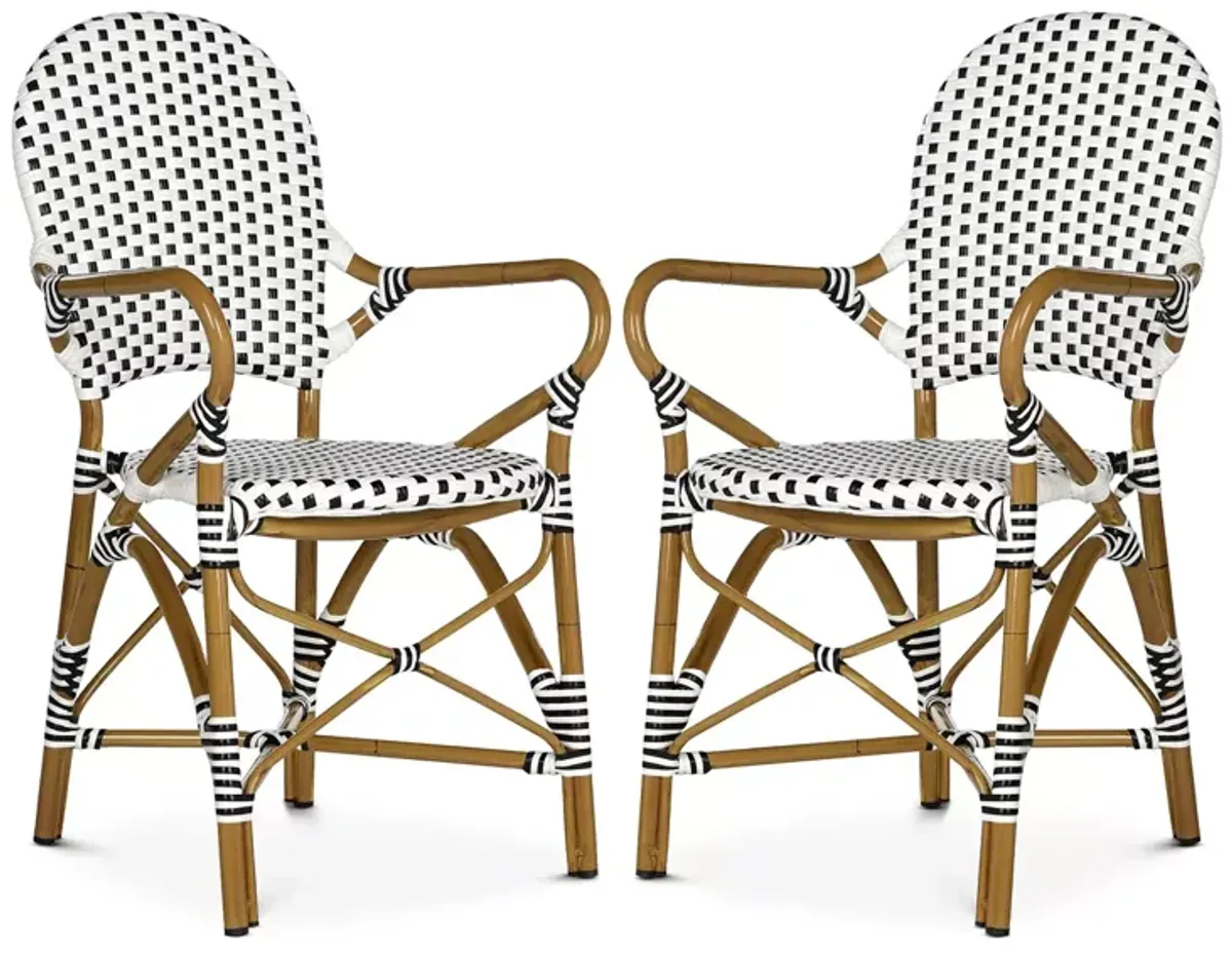 SAFAVIEH Hooper Indoor-Outdoor Stacking Arm Chair, Set of Two