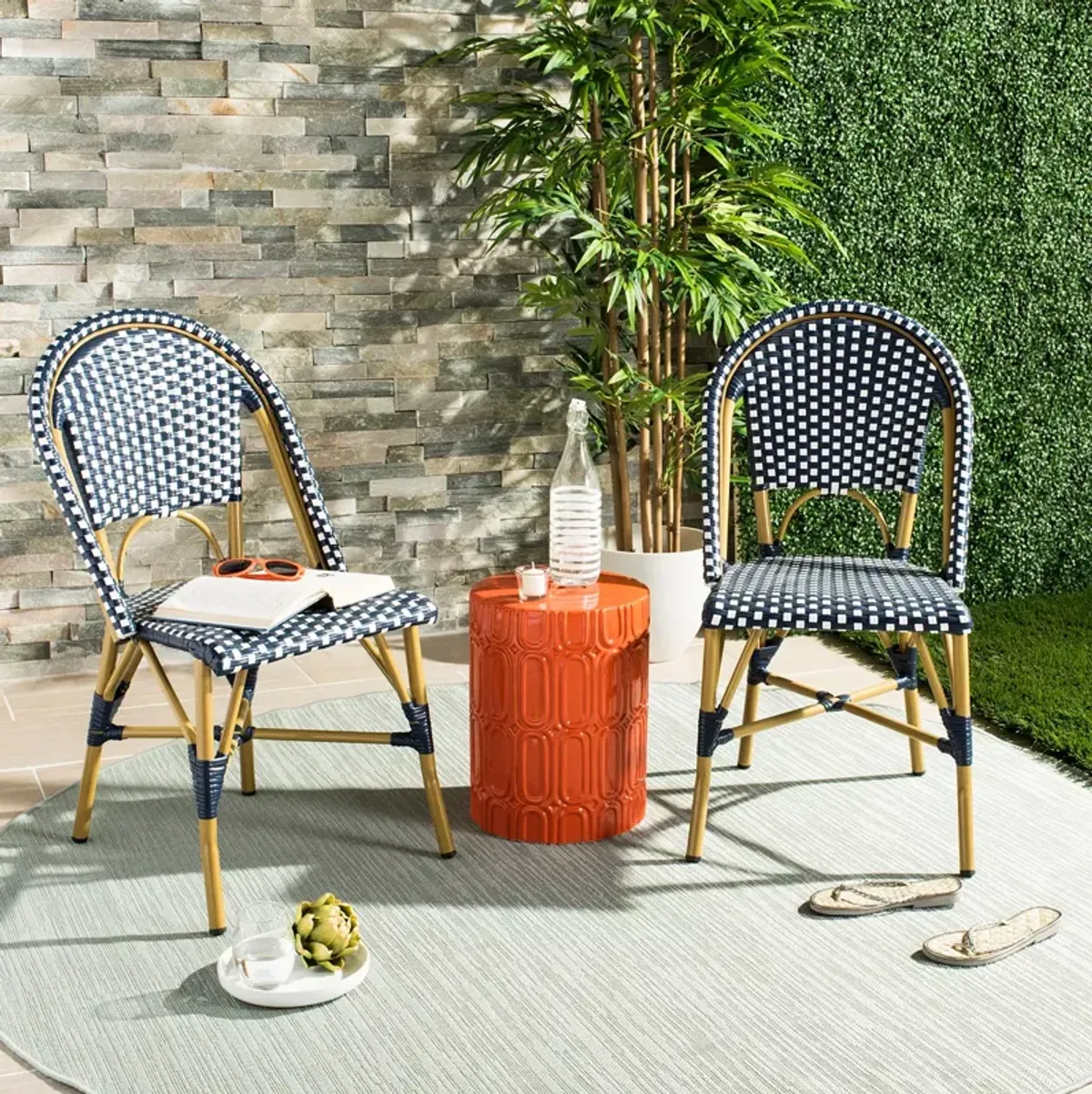 SAFAVIEH Salcha Indoor-Outdoor French Bistro Side Chair, Set of Two