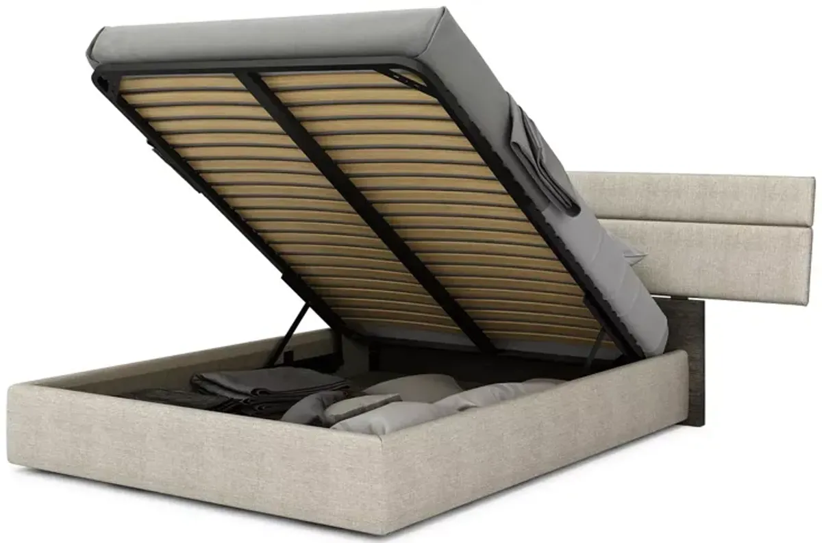 Huppe Plank Upholstered High Height Platform Queen Bed