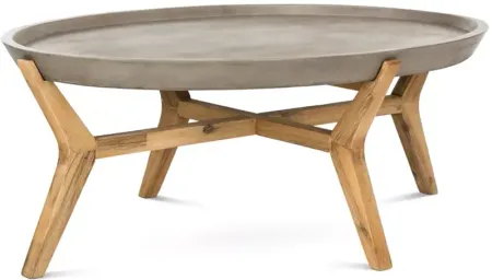 SAFAVIEH Hadwin Indoor/Outdoor Modern Concrete Oval Coffee Table