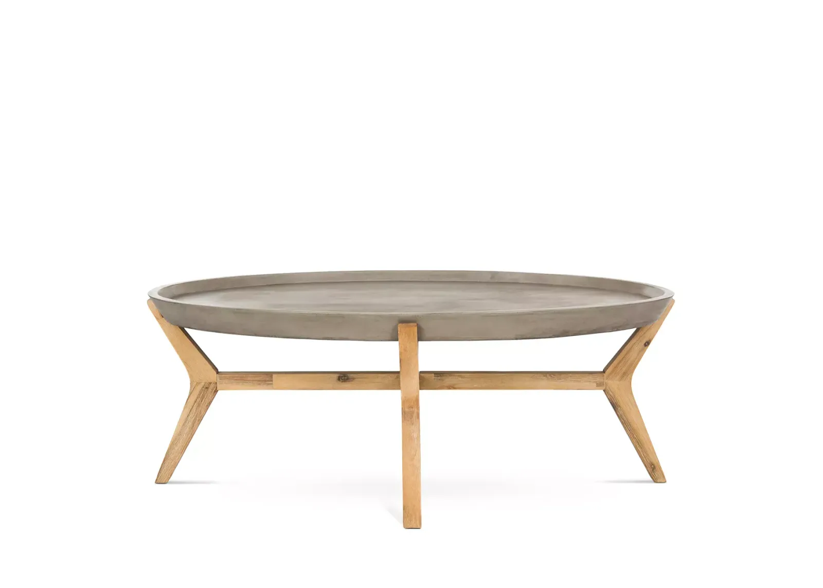 SAFAVIEH Hadwin Indoor/Outdoor Modern Concrete Oval Coffee Table