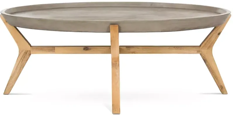 SAFAVIEH Hadwin Indoor/Outdoor Modern Concrete Oval Coffee Table