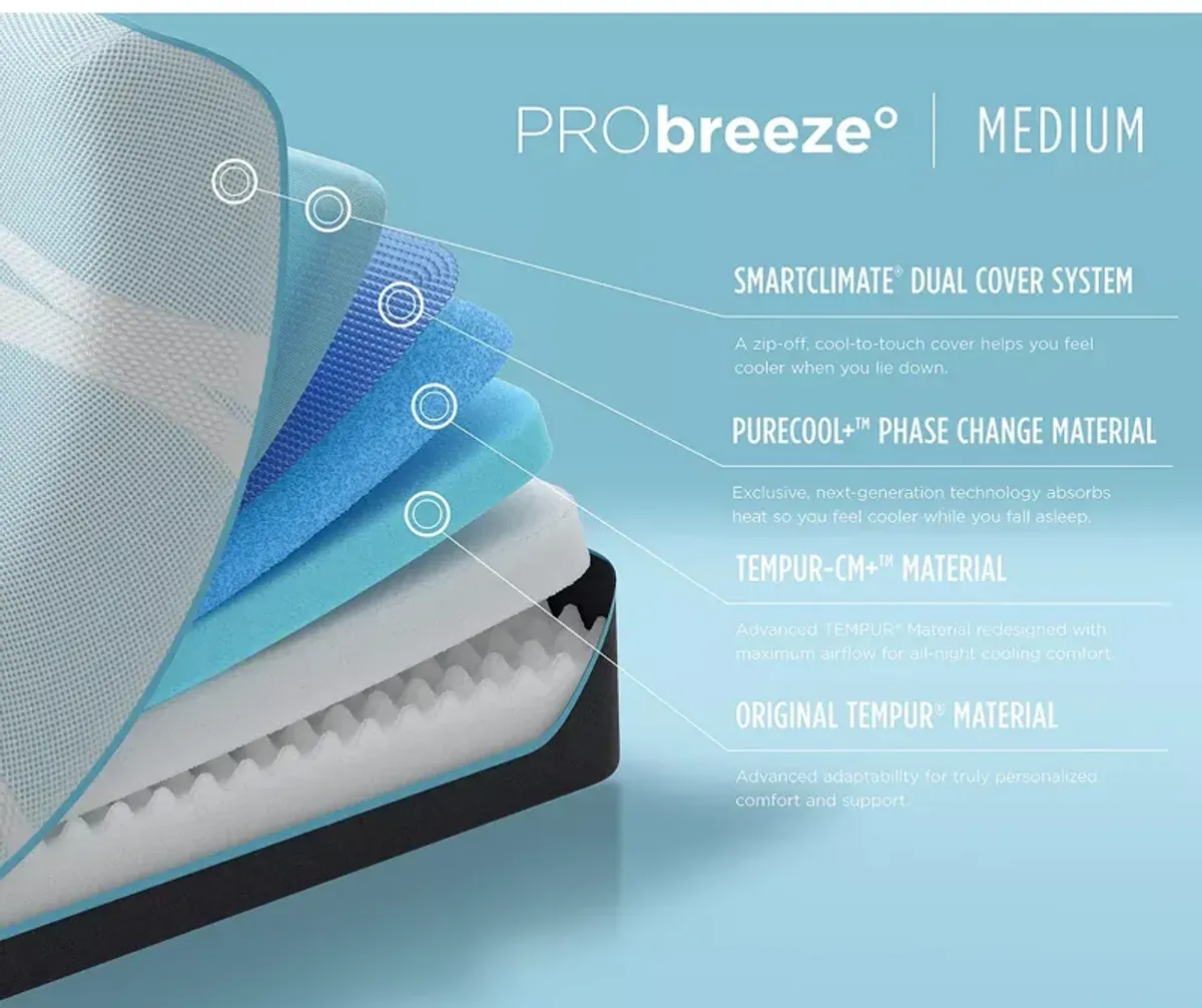 Tempur-Pedic TEMPUR-PRObreeze° Medium Twin XL Mattress & Box Spring Set
