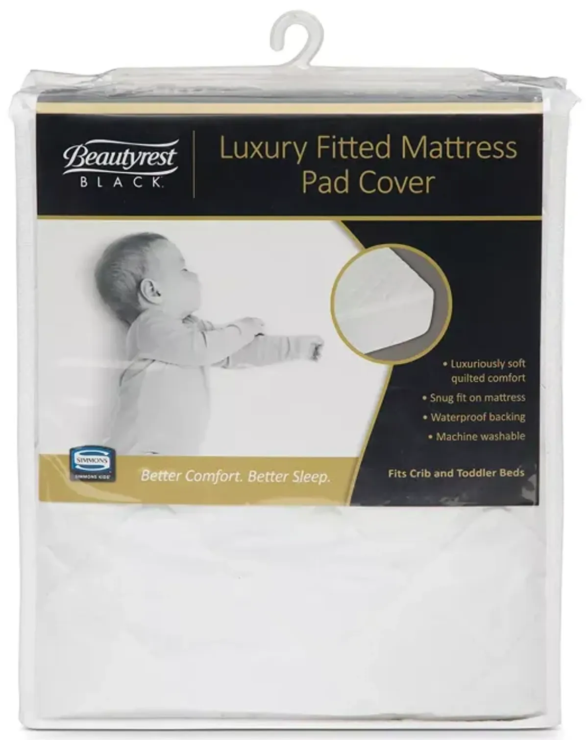 Beautyrest Black Luxury Fitted Crib & Toddler Mattress Pad Cover