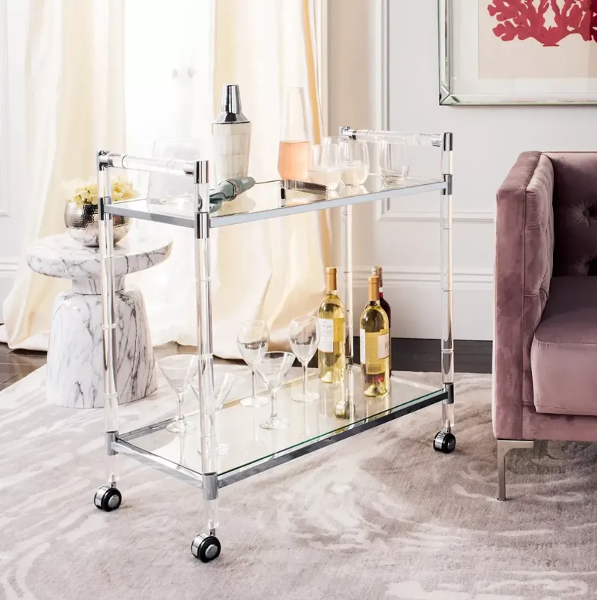 SAFAVIEH Duval Acrylic Bar Trolley