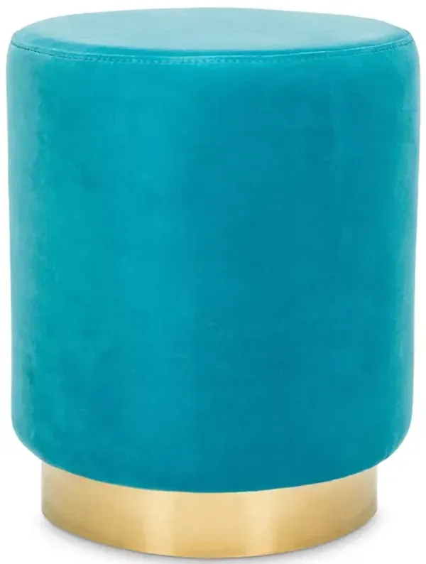 SAFAVIEH Elsworth Velvet Ottoman with Brass Base