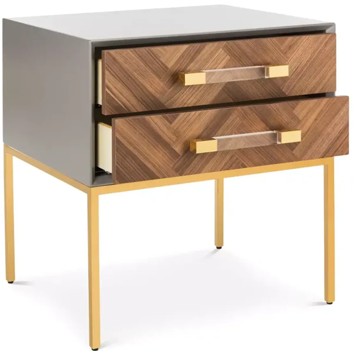 SAFAVIEH Sanford Walnut 2-Drawer Side Table