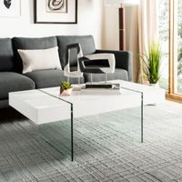 SAFAVIEH Jacob Rectangular Glass Leg Modern Coffee Table