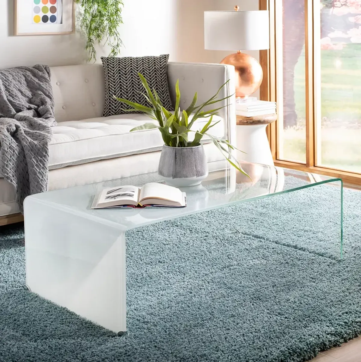 SAFAVIEH Couture Crysta OmbrÃ© Glass Coffee Table