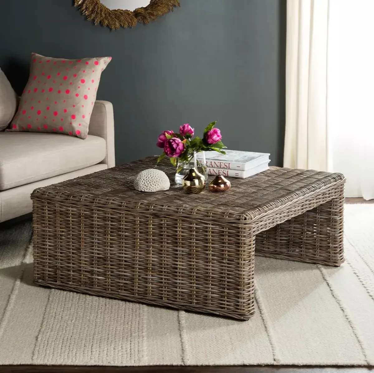 SAFAVIEH Couture Persis Wicker Coffee Table