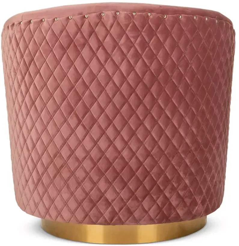 SAFAVIEH Couture Clara Quilted Swivel Tub Chair