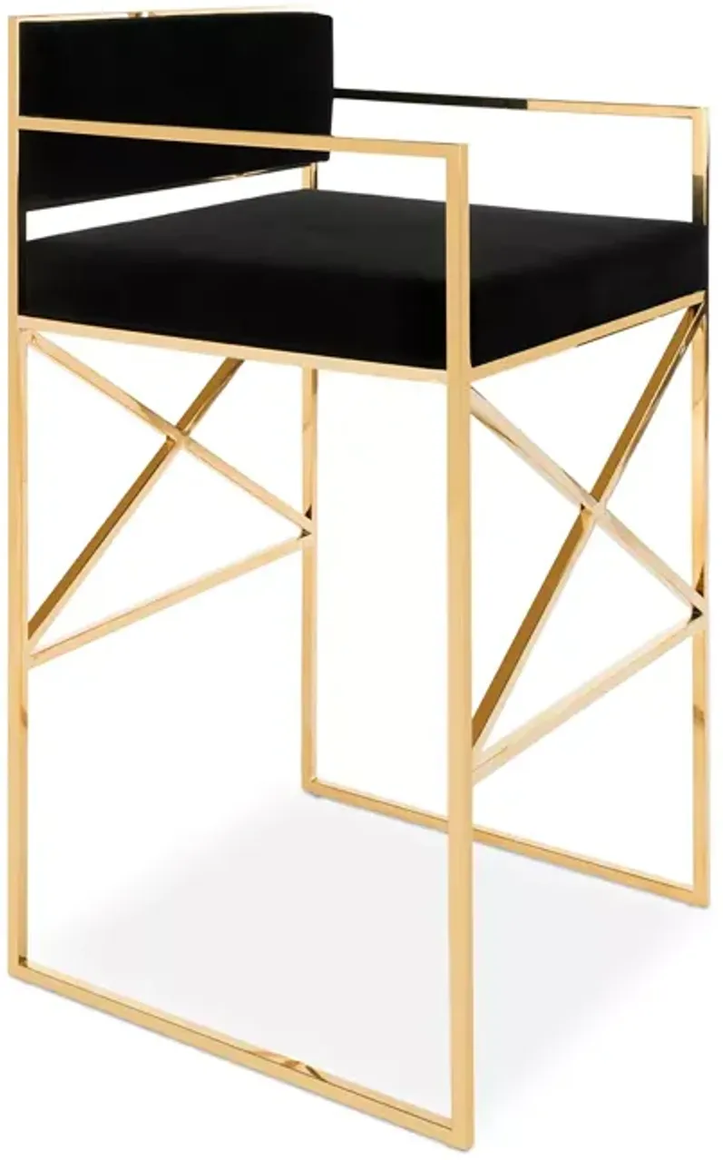 SAFAVIEH Kian Velvet Directors Stool