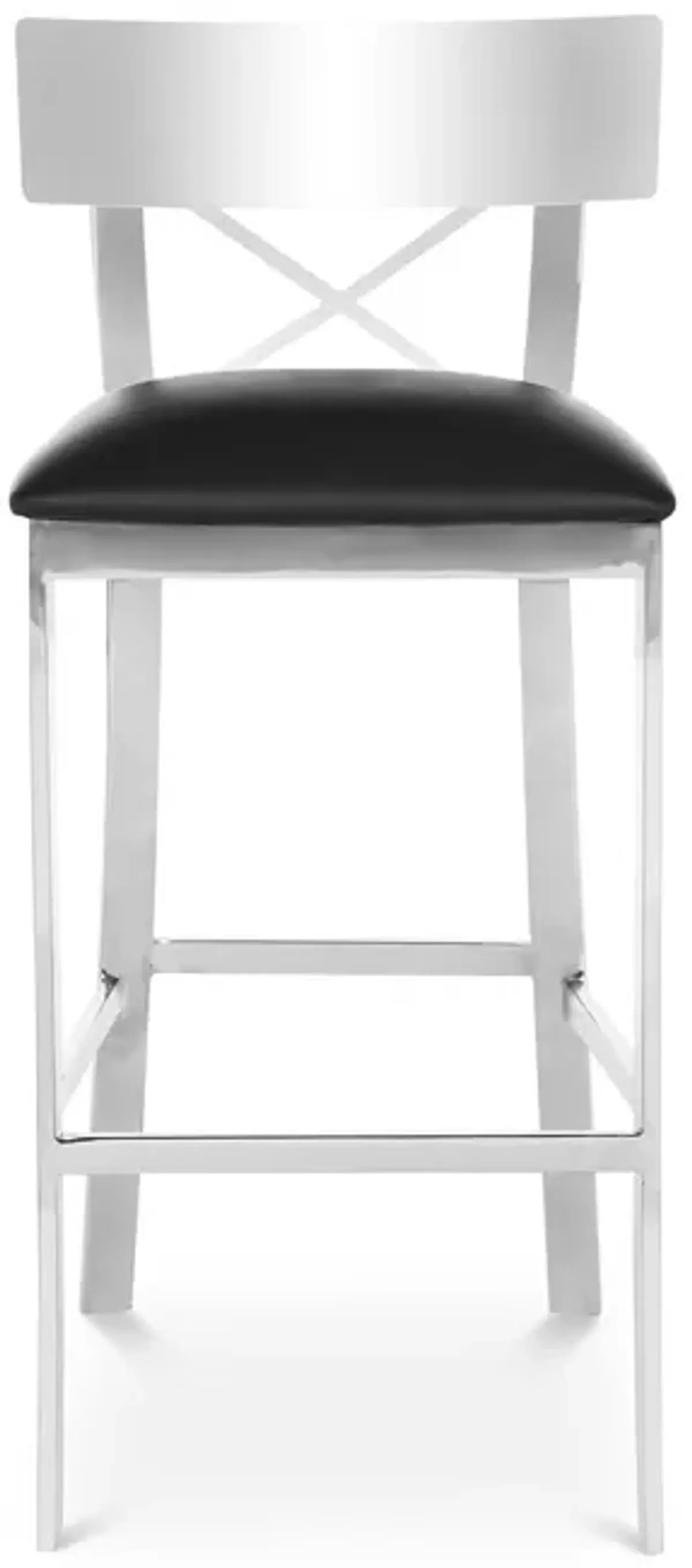 SAFAVIEH Zoey 39" Stainless Steel Cross Back Barstool