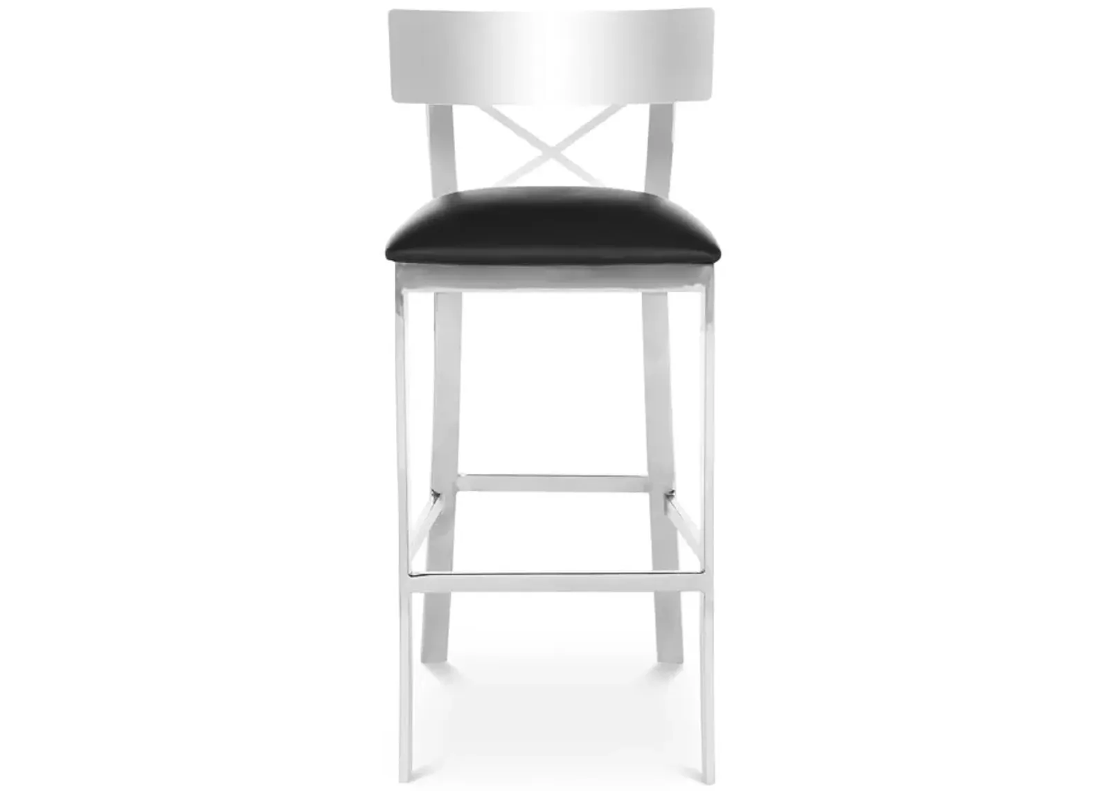 SAFAVIEH Zoey 39" Stainless Steel Cross Back Barstool