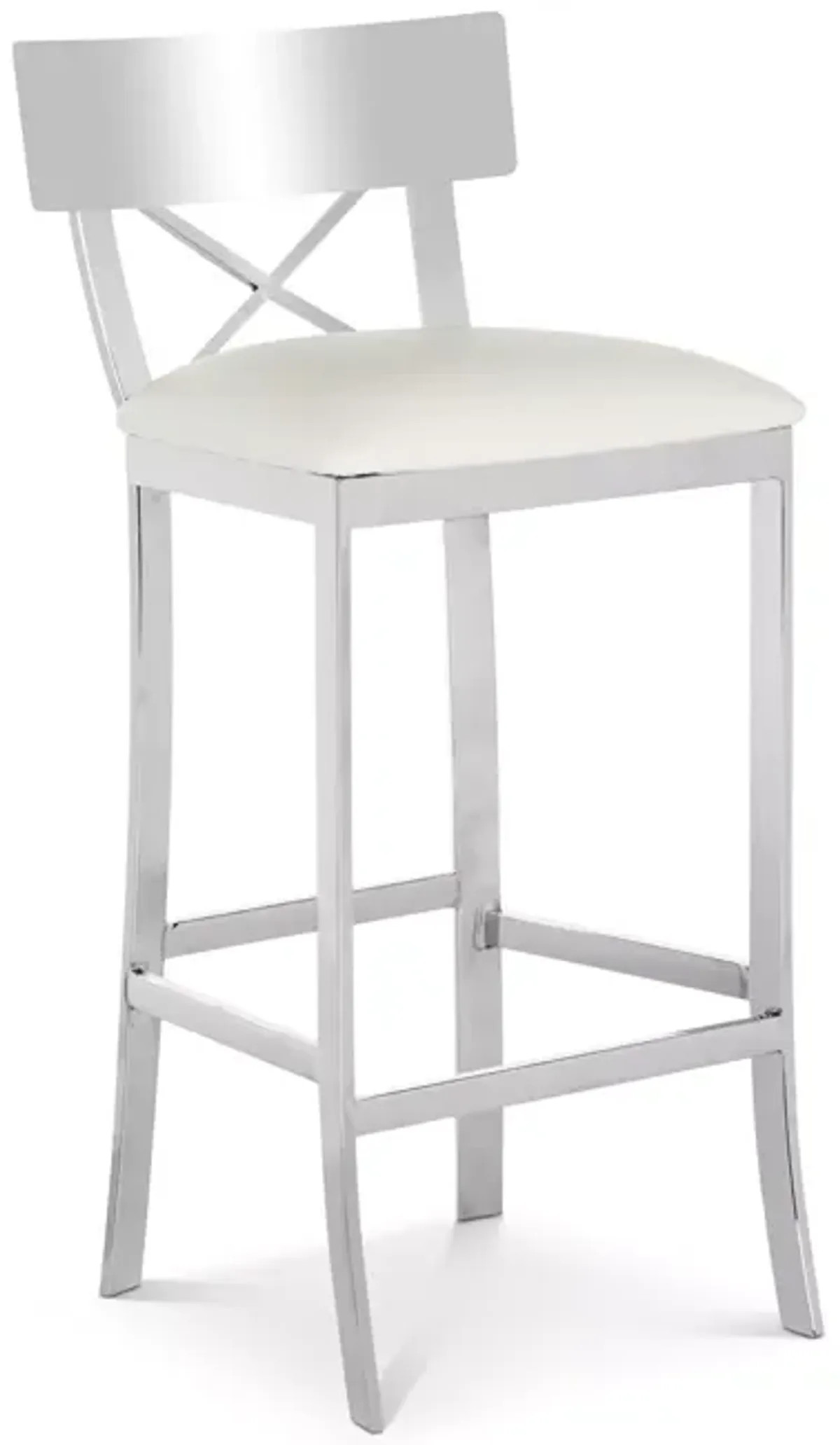 SAFAVIEH Zoey 39" Stainless Steel Cross Back Barstool