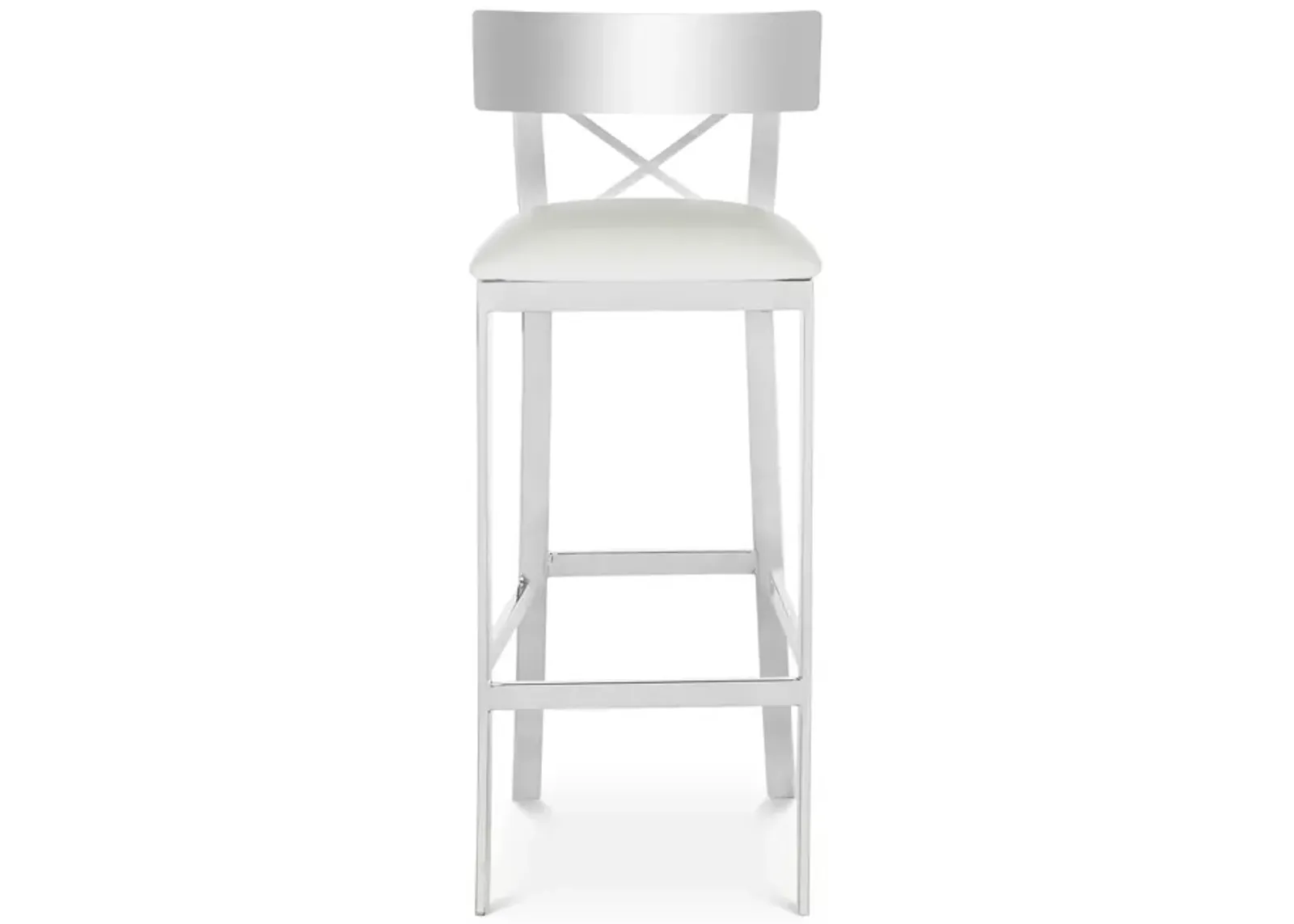 SAFAVIEH Zoey 39" Stainless Steel Cross Back Barstool