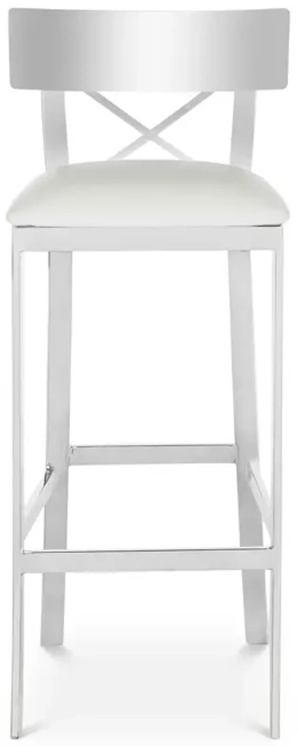 SAFAVIEH Zoey 39" Stainless Steel Cross Back Barstool