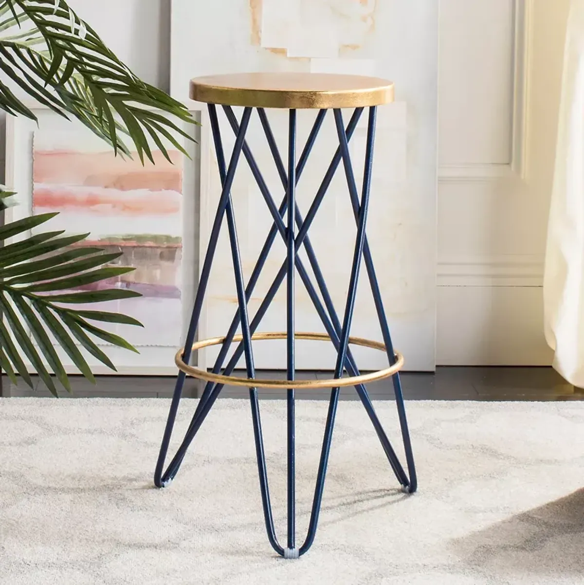 SAFAVIEH Lorna Gold Leaf Barstool