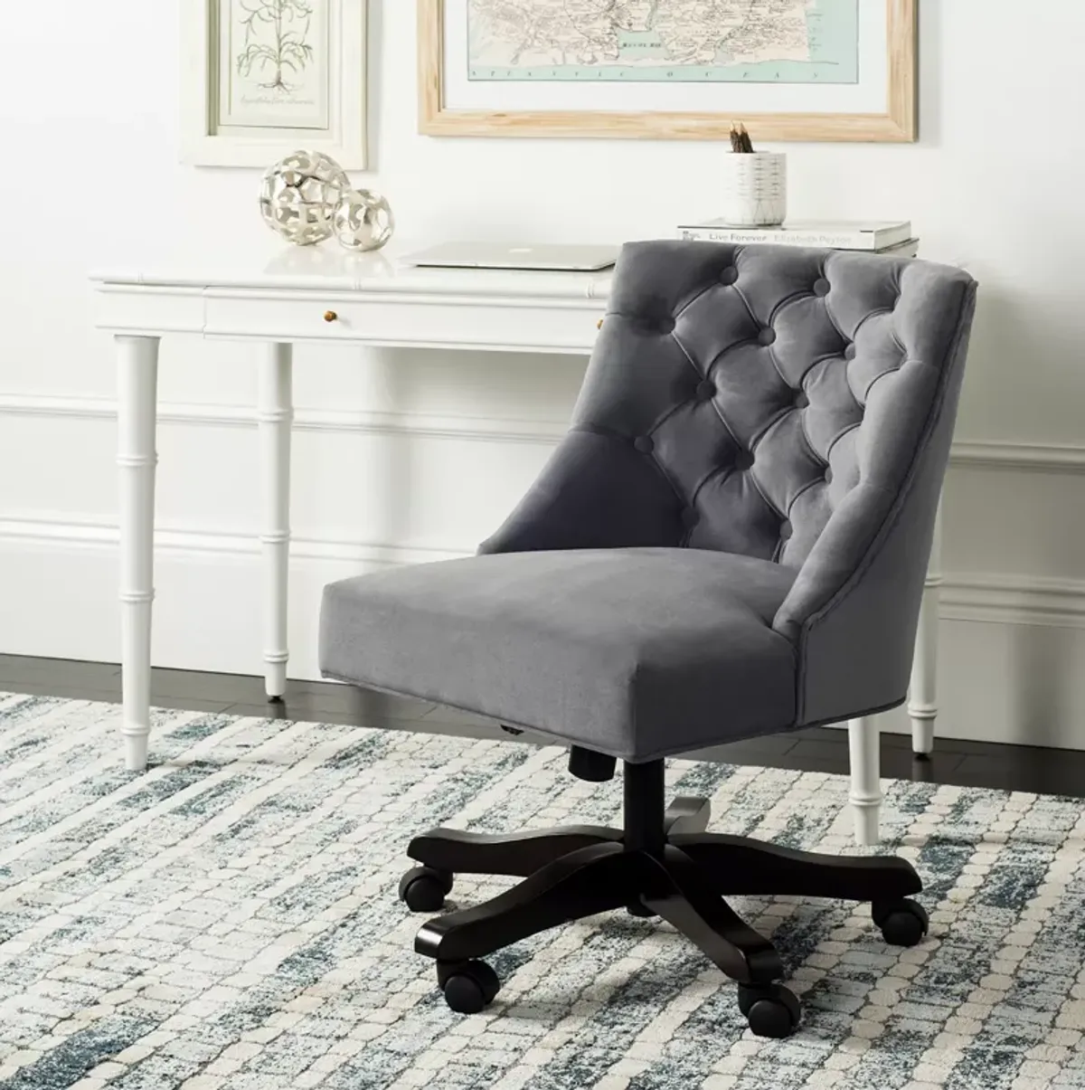 SAFAVIEH Soho Tufted Velvet Swivel Desk Chair