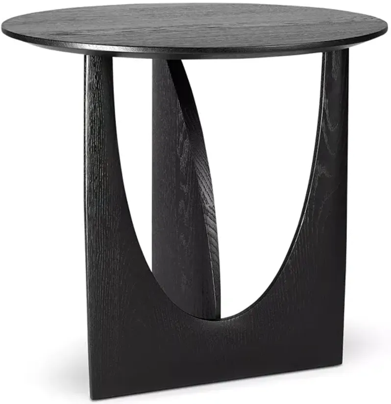 Ethnicraft Oak Geometric Side Table