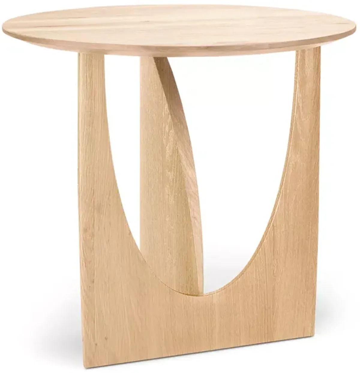 Ethnicraft Oak Geometric Side Table