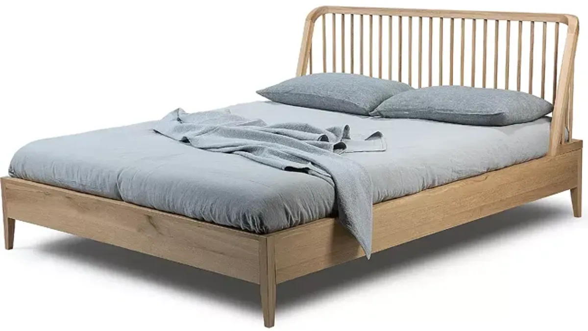 Ethnicraft Spindle Queen Bed, Oak