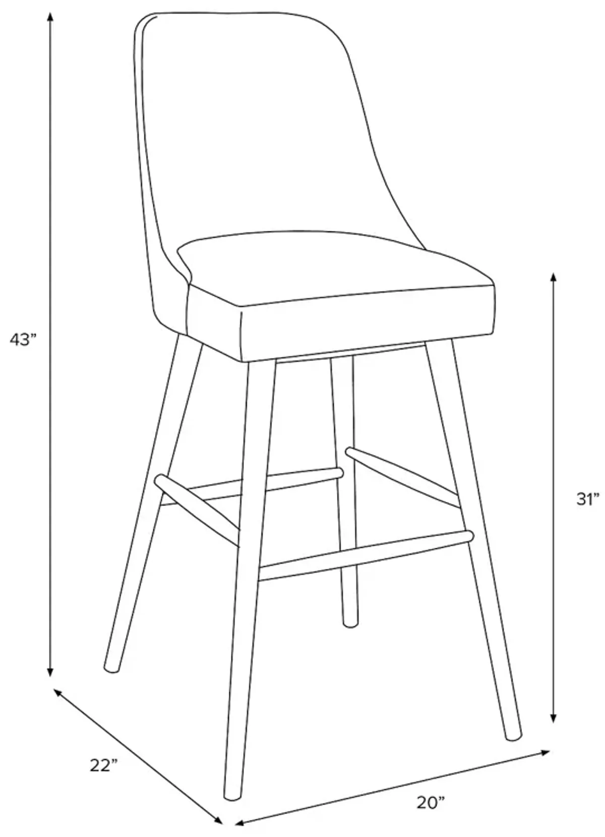 Sparrow & Wren Anita Bar Stool