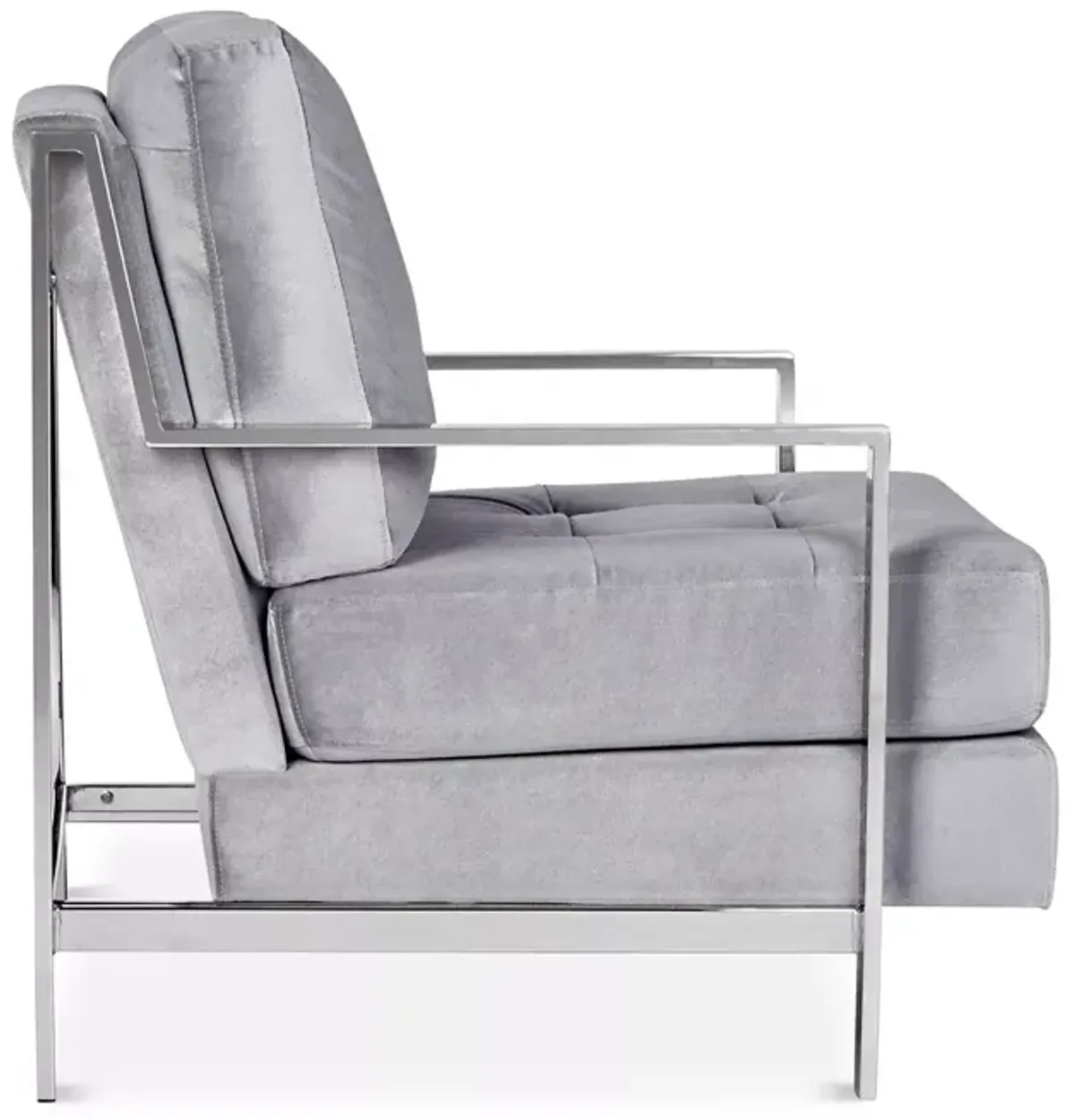 SAFAVIEH Walden Modern Tufted Linen Chrome Accent Chair
