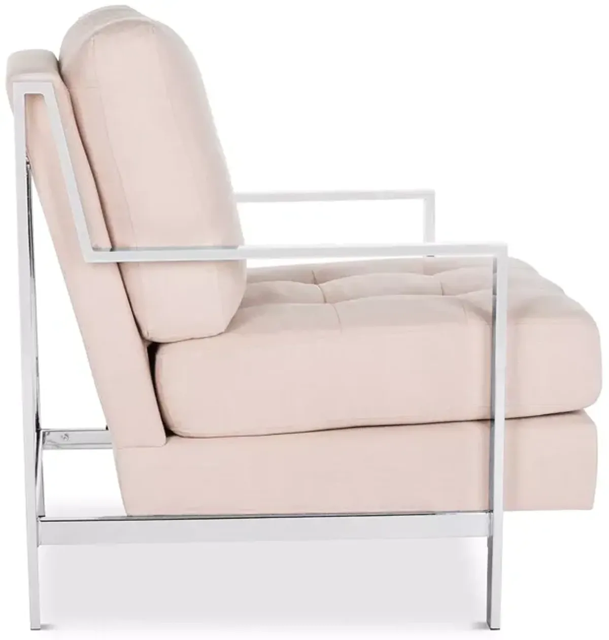 SAFAVIEH Walden Modern Tufted Linen Chrome Accent Chair
