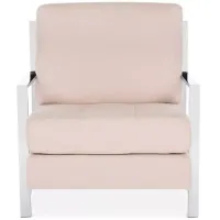 SAFAVIEH Walden Modern Tufted Linen Chrome Accent Chair