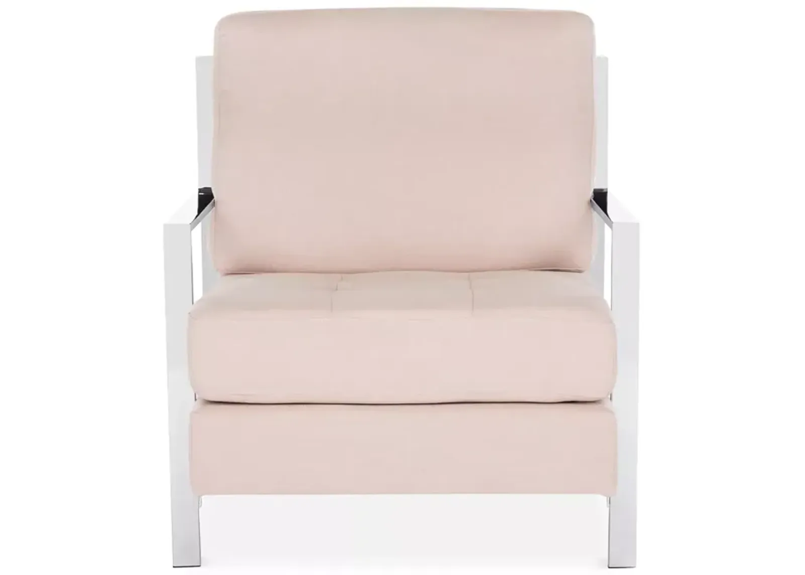 SAFAVIEH Walden Modern Tufted Linen Chrome Accent Chair