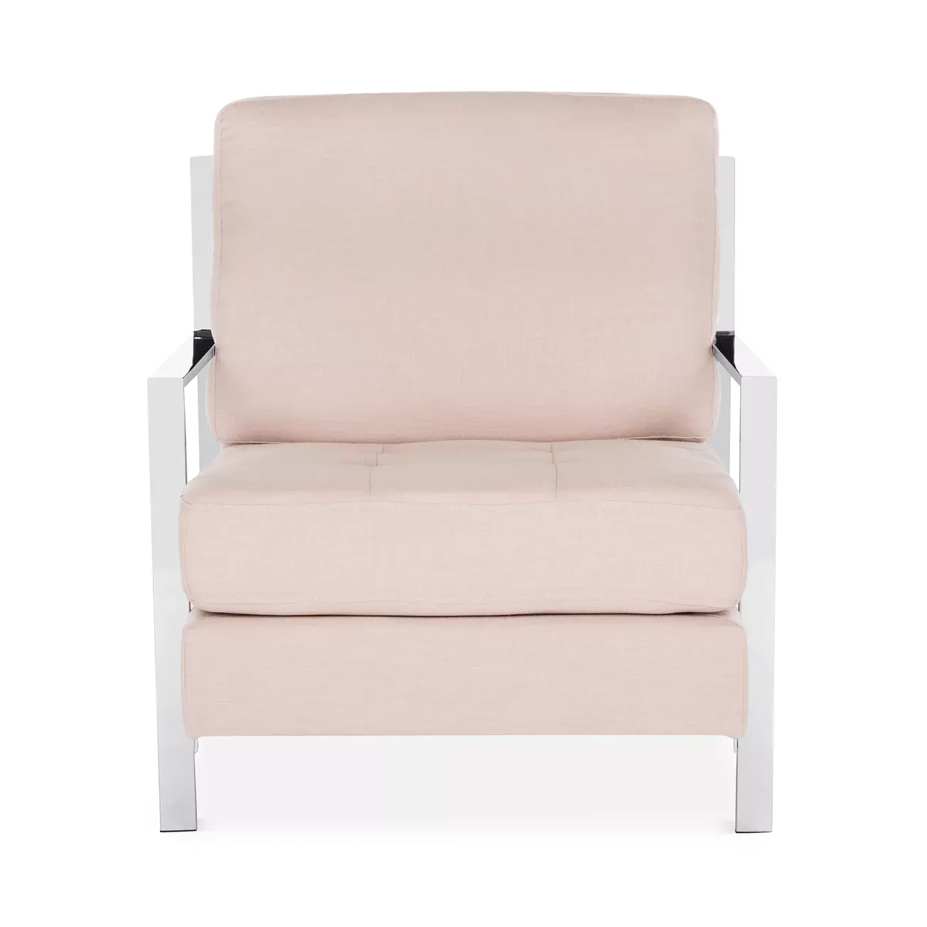 SAFAVIEH Walden Modern Tufted Linen Chrome Accent Chair