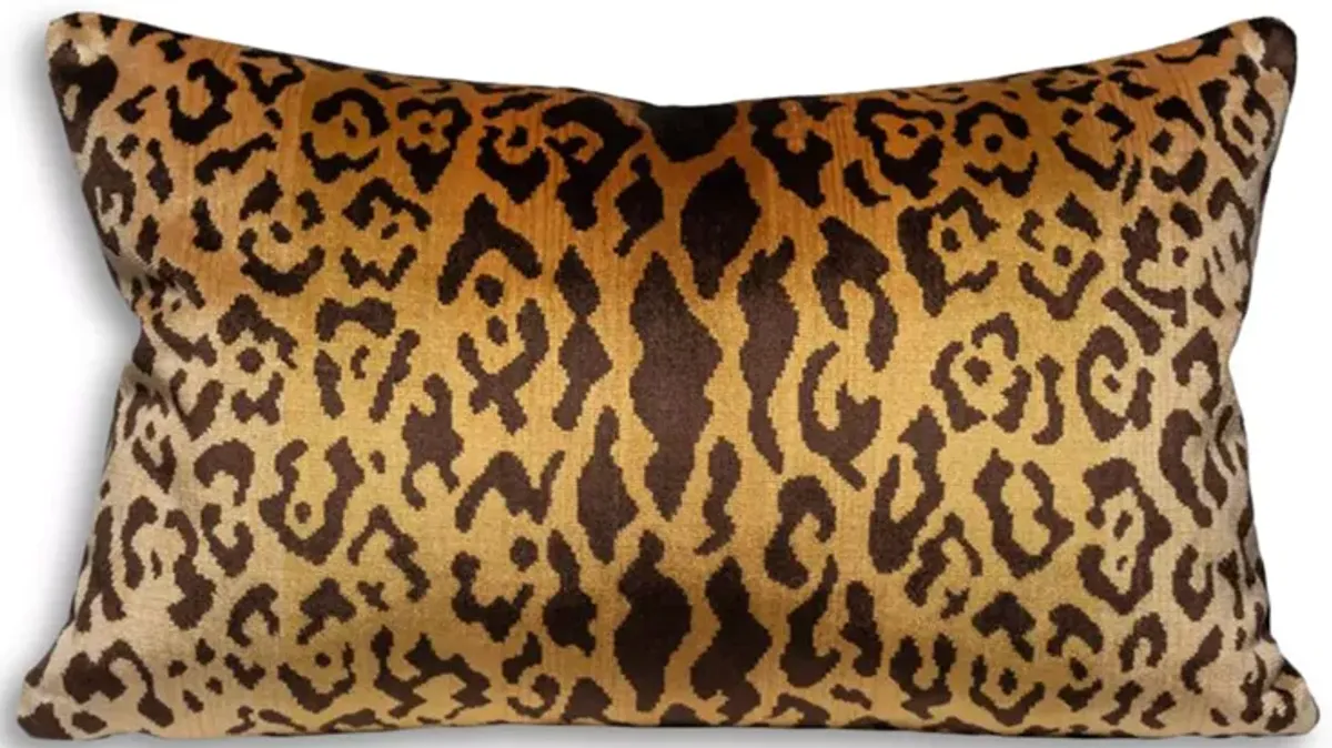 Scalamandre Leopardo/Indus Lumbar Decorative Pillow, 22" x 14"